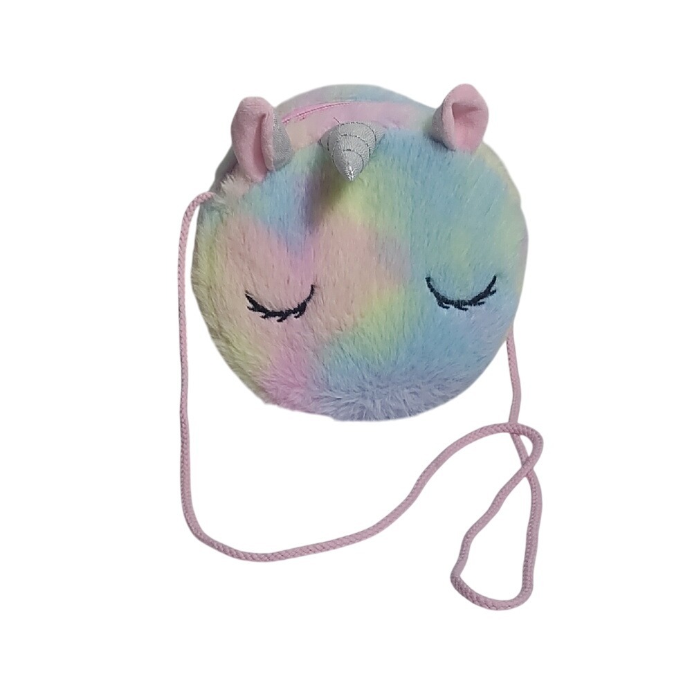 Pastel Unicorn Plush Crossbody Bag